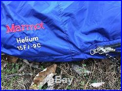 Marmot Helium Down Sleeping Bag Regular FULL zip 15° ultralight camping hiking