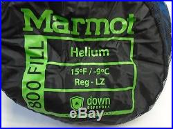 Marmot Helium Sleeping Bag 15 Deg Down Reg/Lft Zip /24847/