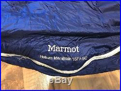 Marmot Helium membrain 850 fill goose down adult sleeping bag nice