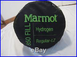 Marmot Hydrogen #2061 30 Degree Sleeping Bag 850 Down FIll Regular 6ft Left Zip