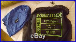 Marmot Hydrogen 800 FP Down 30°F Sleeping Bag Long Left NWT