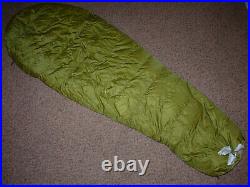 Marmot Hydrogen Green 30° 850 Goose Down 6 ft. Regular LH Zip Sleeping Bag Great