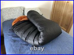 Marmot Lithium 900 Goose Down Sleeping Bag LONG Excellent Condition Orange/Black