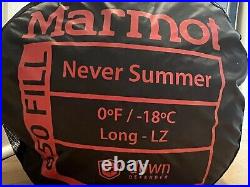 Marmot Never Summer sleeping bag rated 0