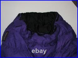 Marmot Purple Goose Down Fill Sleeping Bag 80 in. Long EUC