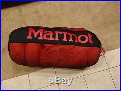Marmot Radon Sleeping Bag 0 degree 800 fill treated down long similar to Lithium