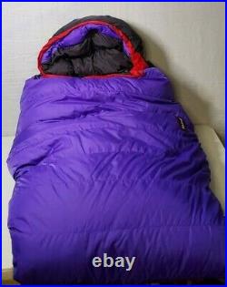 Marmot Sawtooth Long 15 Degree Goose Down Packable Sleeping Bag Purple