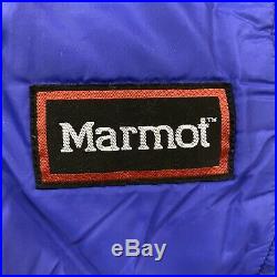 Marmot Sawtooth Short Sleeping Bag 15 Degree Down Filled Left Zip Purple Red
