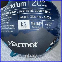 Marmot Scandium 20 Degree Sleeping Bag 650 Down Fill/ Synthetic Long