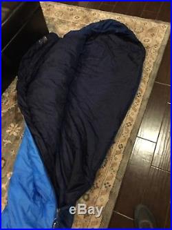 Marmot Trestles 15 Degree Down Sleeping Bag Blue Long Length Used Once