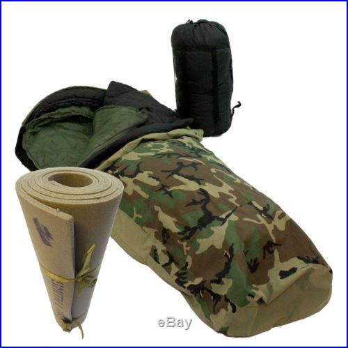 Military MSS 4PC Sleep System 50° to -40° with 24x72 Sleeping Mat -Excellent