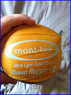 Mont Bell UL SS Down Hugger 800 #2 25 Degree Sleeping Bag, Right Zip