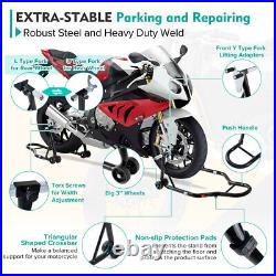 Motorcycle Stand 850LB Sport Bike Front & Rear Wheel Lift Swingarm Paddock Stand