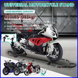 Motorcycle Stand 850LB Sport Bike Front & Rear Wheel Lift Swingarm Paddock Stand