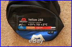 Mountain Equipment Helium 250 down sleeping bag, Size XL, Left Hand LH zip