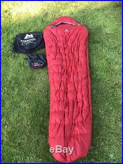 Mountain Equipment Xero 350 Down Sleeping Bag In Red Hardly Used