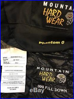 Mountain Hardwear 800 Fill Goose Down Sleeping Bag Phantom 0 Reg LZ 78 X 30