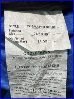 Mountain Hardwear Galaxy SL Regular 600 Goose Down WithSnugpak XL Sack