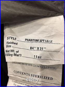 Mountain Hardwear Phantom 32 LG LZ 800 Fill Down Sleeping Bag Mans