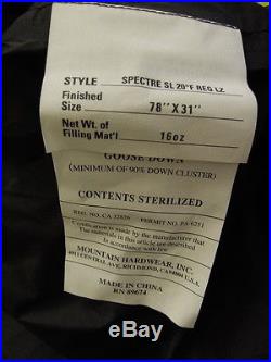 Mountain Hardwear Spectre SL 20 Sleeping Bag, REG LZ, $749, 800 Fill Down