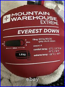 Mountain Warehouse Extreme Everest Down Sleeping Bag And Silk Liner