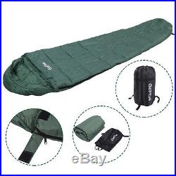 Mummy Waterproof Sleeping Bag 0-10 Degree Camping Hiking With Carrying Bag Green