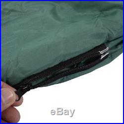 Mummy Waterproof Sleeping Bag 0-10 Degree Camping Hiking With Carrying Bag Green