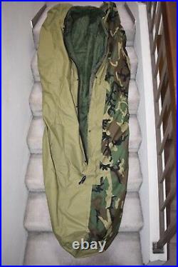 NEW 2 pcs US military sleeping bag Bivy cover & sleeping bag hood TENNIER camo