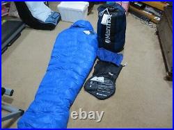 NEW Marmot Helium 15 degrees Colbalt Blue Sleeping Bag Size Regular 6'0