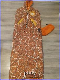 NEW Poler Napsack Reversible Sleeping Bag M Furry Orange & Brown Camp Vibes RARE