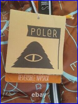NEW Poler Napsack Reversible Sleeping Bag M Furry Orange & Brown Camp Vibes RARE