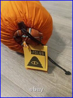 NEW Poler Napsack Reversible Sleeping Bag M Furry Orange & Brown Camp Vibes RARE
