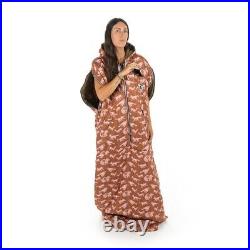 NEW Poler Napsack Reversible Sleeping Bag M Furry Orange & Brown Camp Vibes RARE