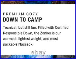 NEW Poler Napsack Sleeping Bag M CAMO ZONKER 600 Down Filled WARM Camp Vibes