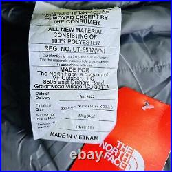 NEW Regular The North Face Wasatch 55 Sleeping Bag Right Hand Gray Orange