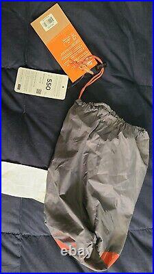 NWT Kelty Cosmic 40 Deg Sleeping Bag 550 Down Fill Mens Reg Charcoal Grey Red