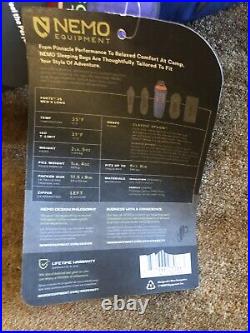 NWT Nemo Forte Mens 35 Long (Eternal/Altitude) Ultralight Synthetic Sleeping Bag
