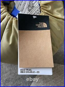 NWT The North Face Eco Trail Double 2 Person 20F / -7C Sleeping Bag LONG RH Blue