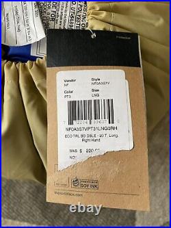 NWT The North Face Eco Trail Double 2 Person 20F / -7C Sleeping Bag LONG RH Blue