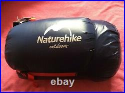 Naturehike CWM400 Ultralight Goose Down Envelope Sleeping Bag. Dark Blue/Red