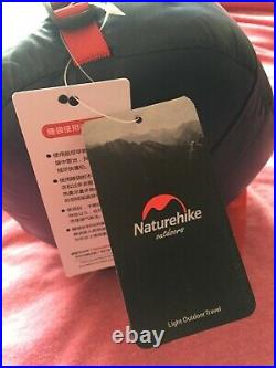 Naturehike CWM400 Ultralight Goose Down Envelope Sleeping Bag. Dark Blue/Red