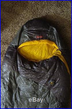 Nemo Sonic 0 Sleeping Bag Gray Yellow 850 Down EUC