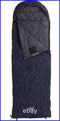 New! $280 Yeti Coolers Large Long 41°F Down Sleeping Bag 650+ Fill Charcoal Navy