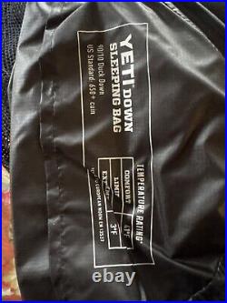 New! $280 Yeti Coolers Large Long 41°F Down Sleeping Bag 650+ Fill Charcoal Navy