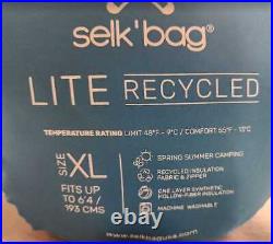 New Adult XL Selk'Bag Lite recycled wearable sleeping bag in Teal Sunlight