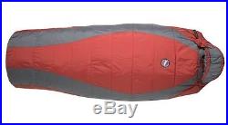 New Big Agnes Encampment 15 Degree Sleeping Bag Short Red LH $180 Light Mummy