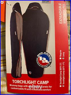 New Big Agnes Torchlight CAMP 20 Sleeping Bag Long, Left Zip Indigo/Gray