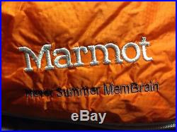 New Marmot Never Summer Membrain 650 Fill Down Sleeping Bag Left Zip