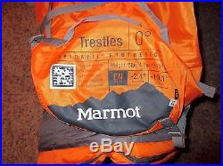 New Other Marmot Sleeping Bag Trestles 0 Degree Gray Camping Adult Orange/Gray