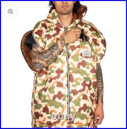 New Poler Reversible Sleeping Bag Napsack S Furry Camo Sand Camp Vibes RARE